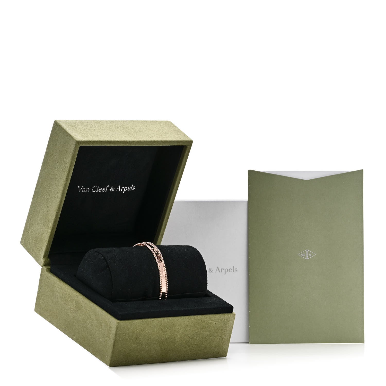 Van Cleef & Arpels 18K Rose Gold Perlee Signature Bangle Bracelet M 4 of 4