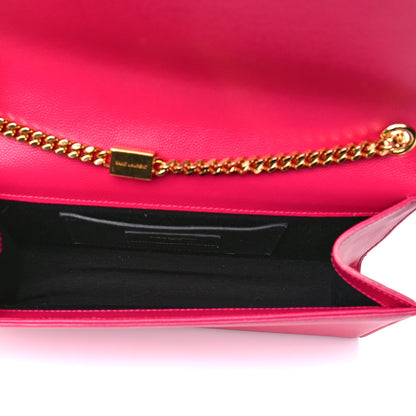 Saint Laurent Grain De Poudre Medium Monogram Kate Satchel Lipstick Fuchsia 5 of 18