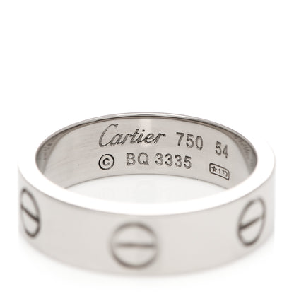 Cartier 18K White Gold 5.5mm LOVE Ring 54 6.75 4 of 4