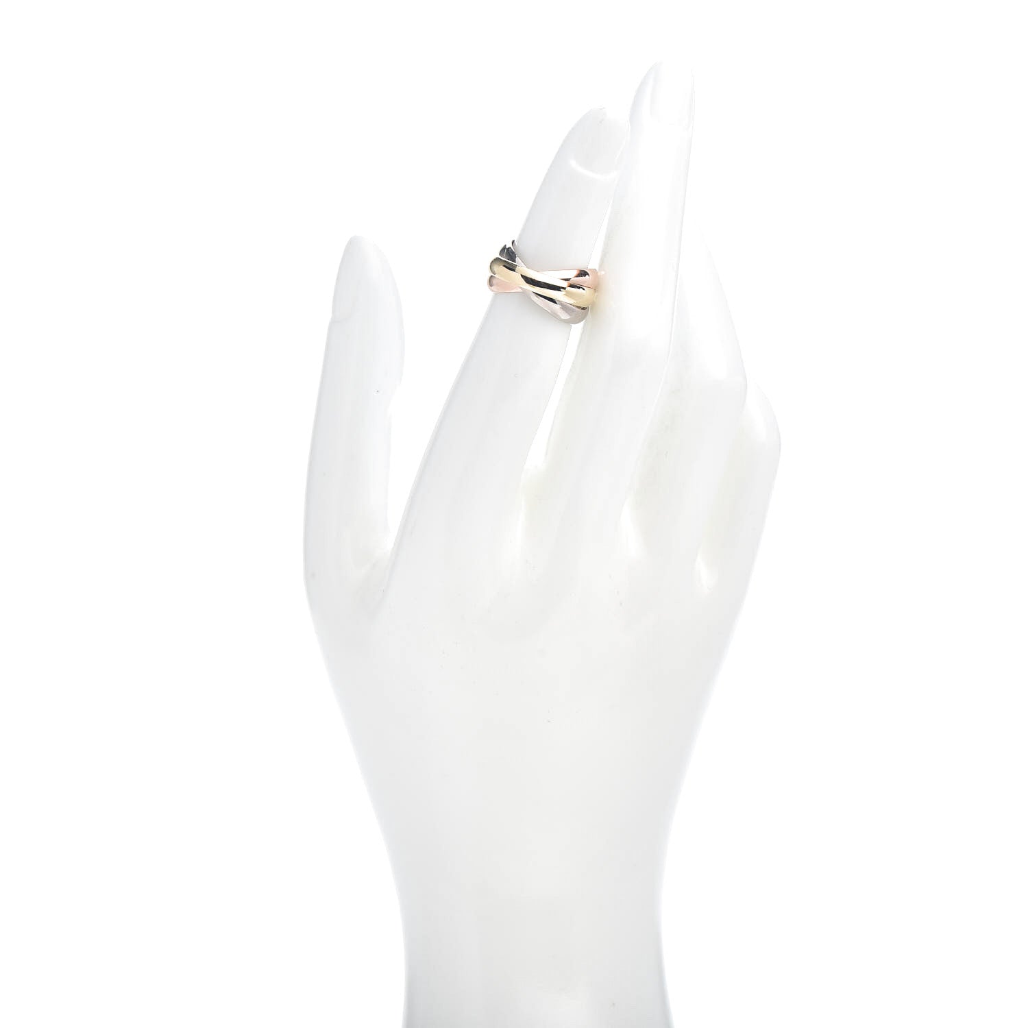 Cartier 18K Pink Yellow White Gold Classic Trinity Ring 49 4.75 2 of 5