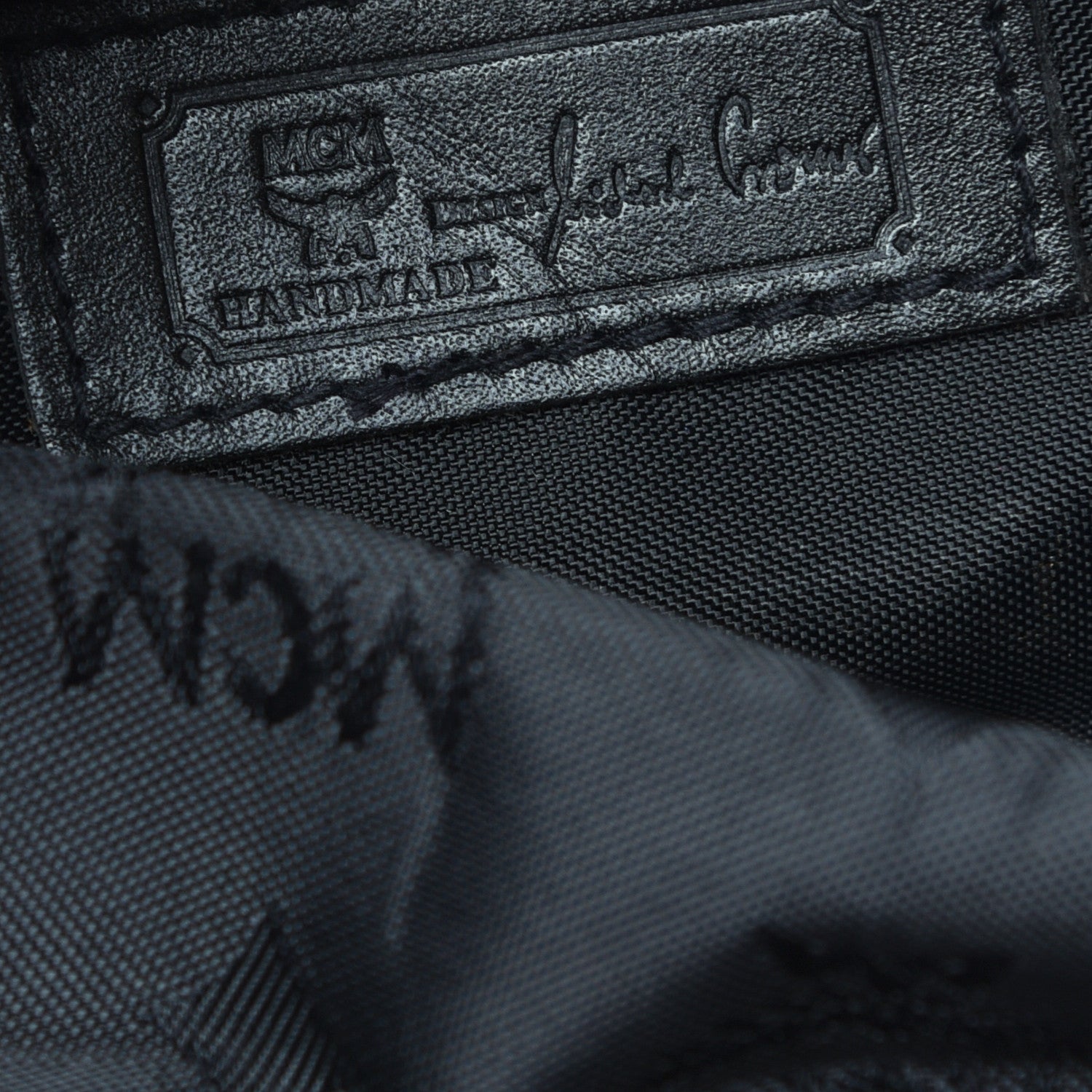 MCM Nylon Monogram Tote Black 6 of 8
