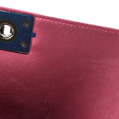 Chanel Metallic Patent Calfskin Quilted Medium Boy Flap Pink 13 of 14