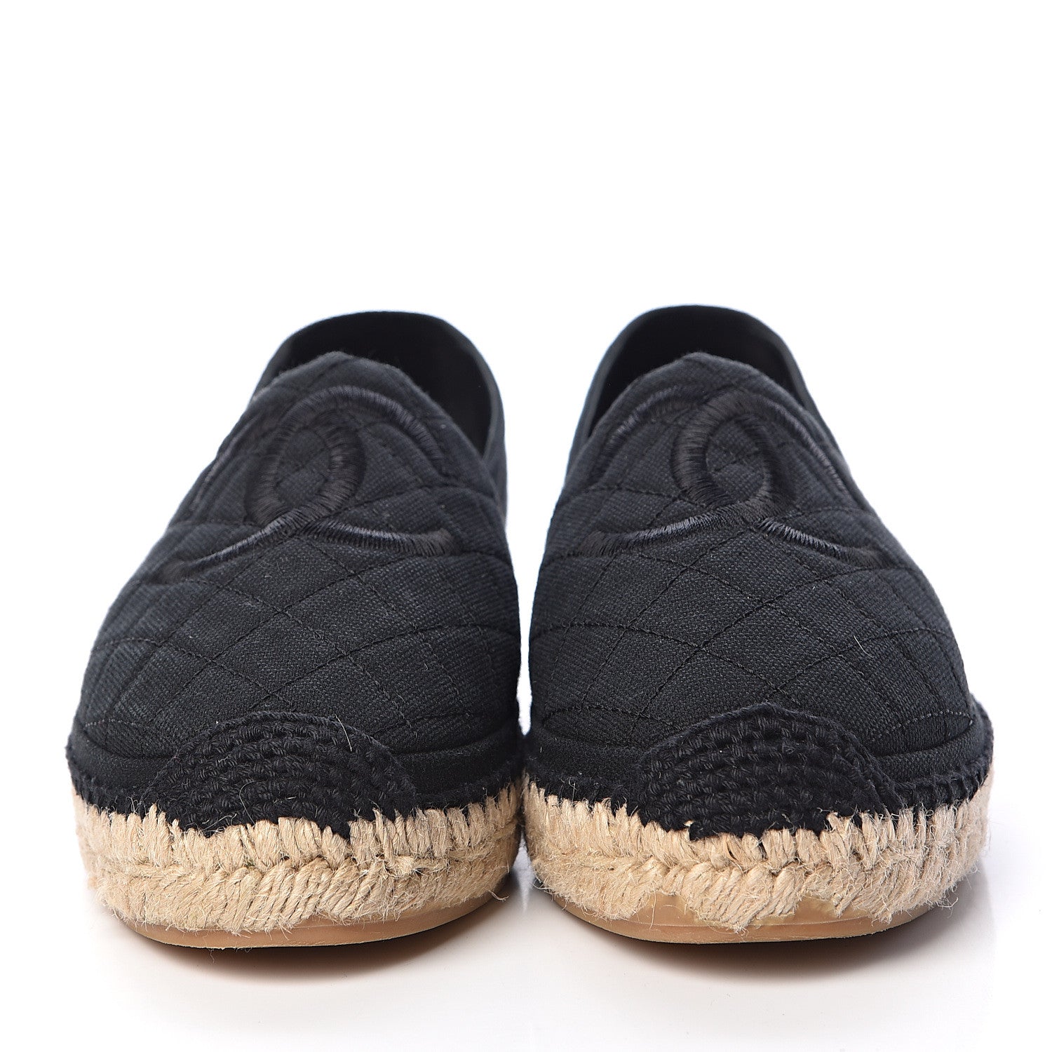 Chanel Fabric Biarritz CC Espadrilles 40 Black 2 of 11
