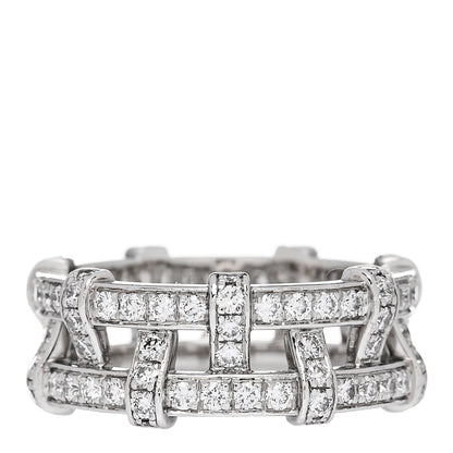 Tiffany Platinum Diamond Weave Band Ring 54 7 1 of 6