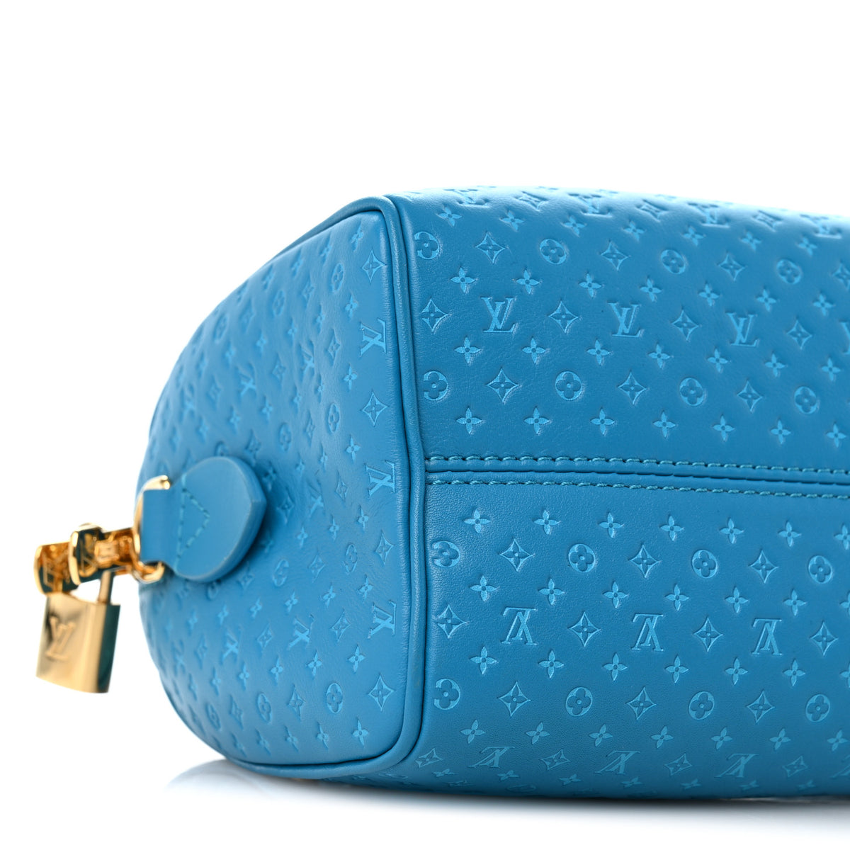 Louis Vuitton Calfskin Nanogram Embossed Speedy Bandouliere 20 Blue 8 of 12