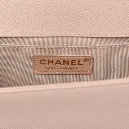 Chanel Caviar Chevron Quilted Medium Boy Flap Nude 6 of 15