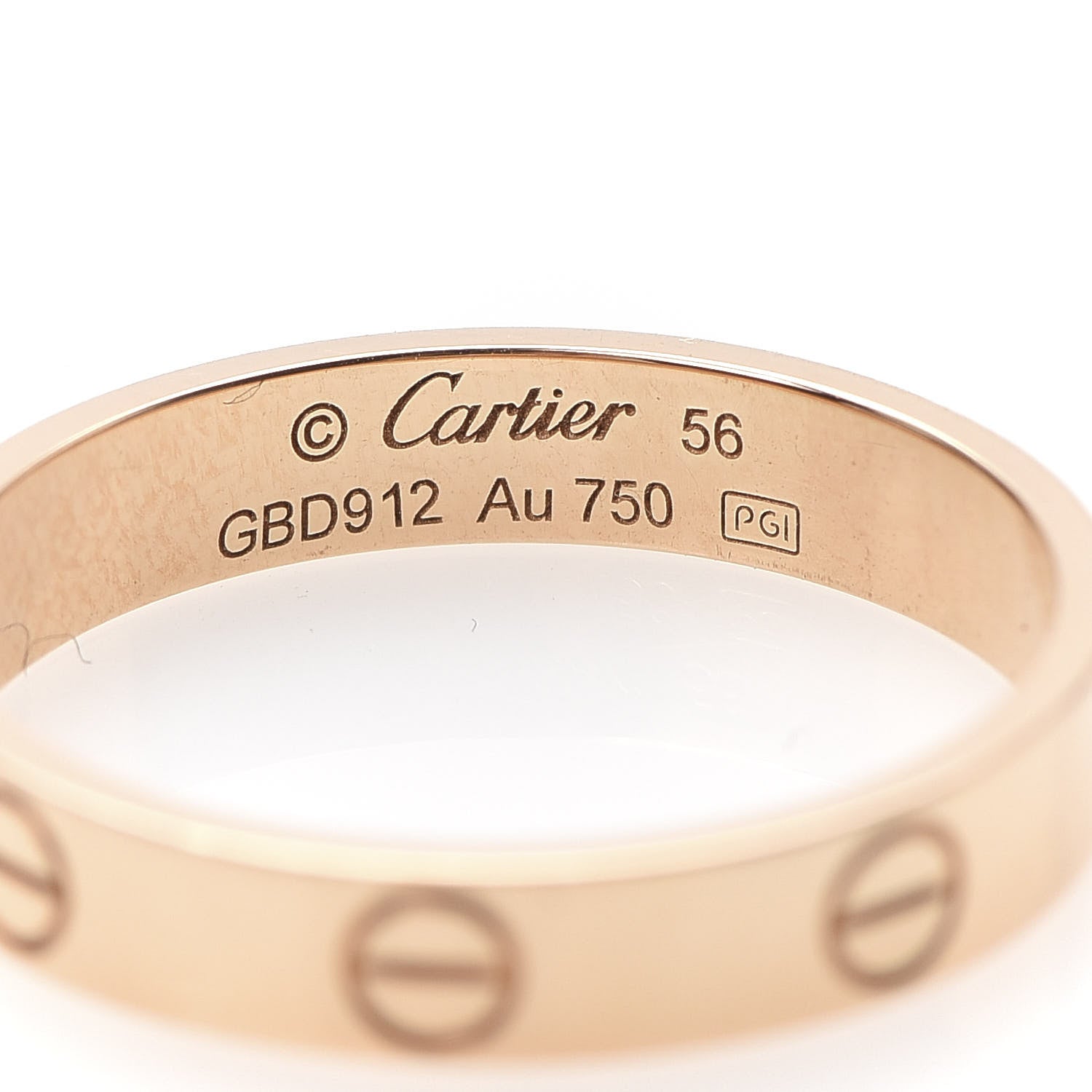 Cartier 18K Pink Gold 3.5mm LOVE Wedding Band Ring 56 7.5 4 of 4