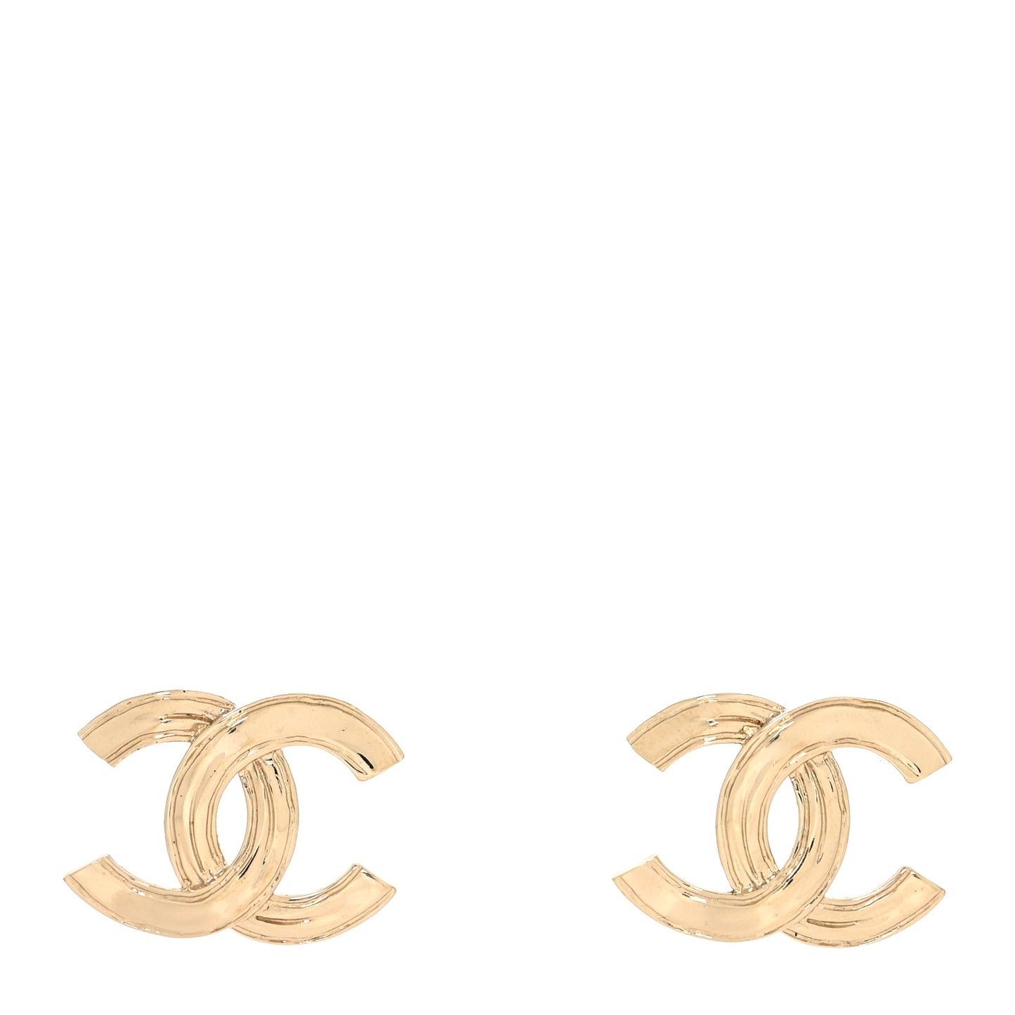 Metal CC Stud Earrings Gold