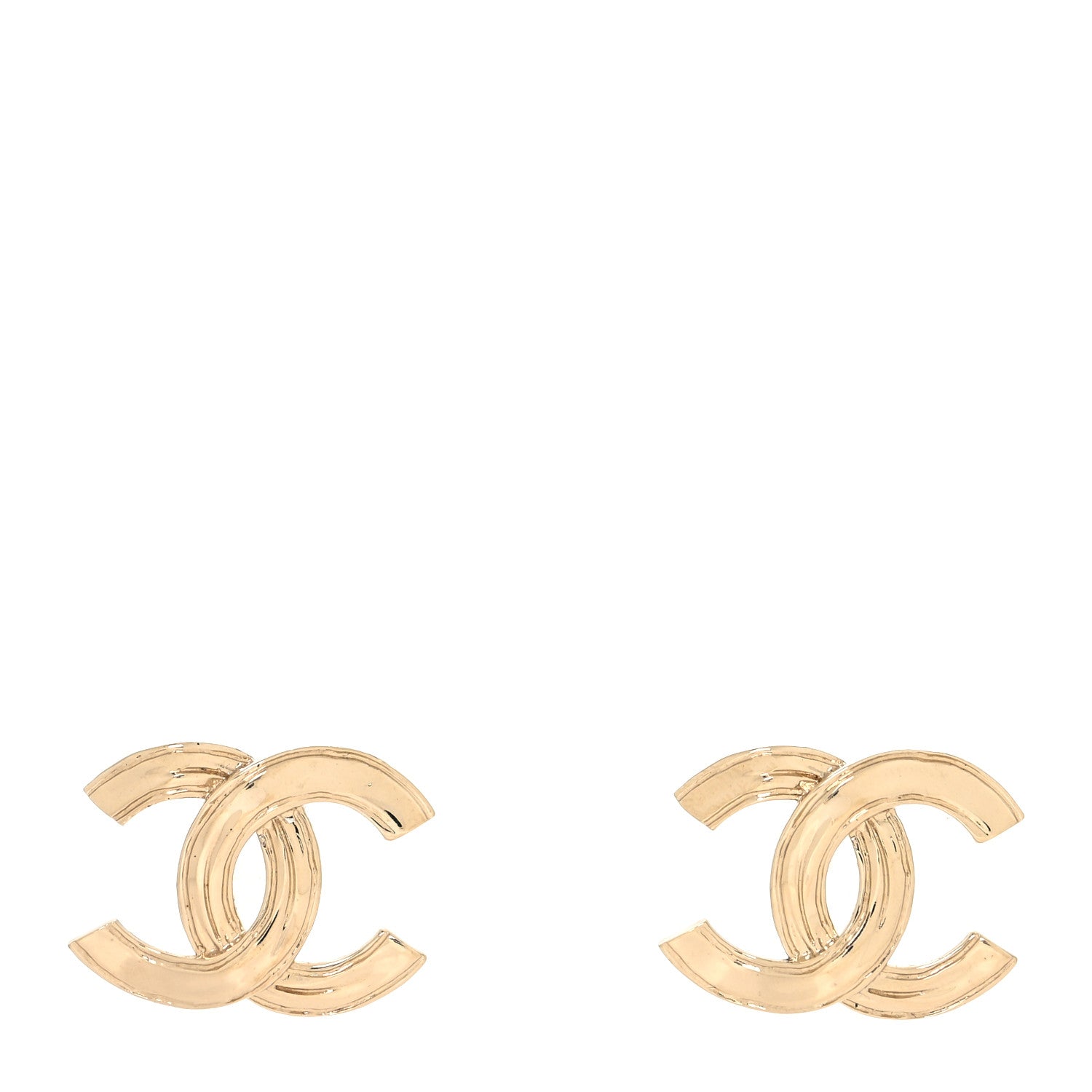 Chanel Metal CC Stud Earrings Gold 1 of 4