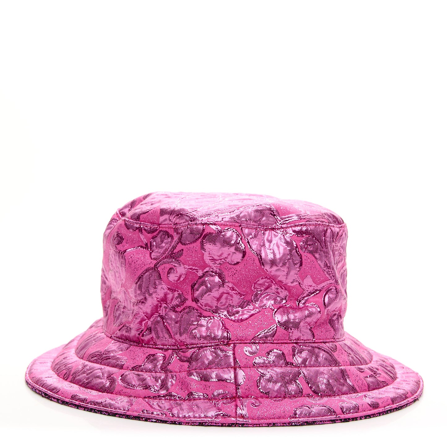 Canvas Lame GG Monogram Reversible Bucket Hat S Fuxia Pink