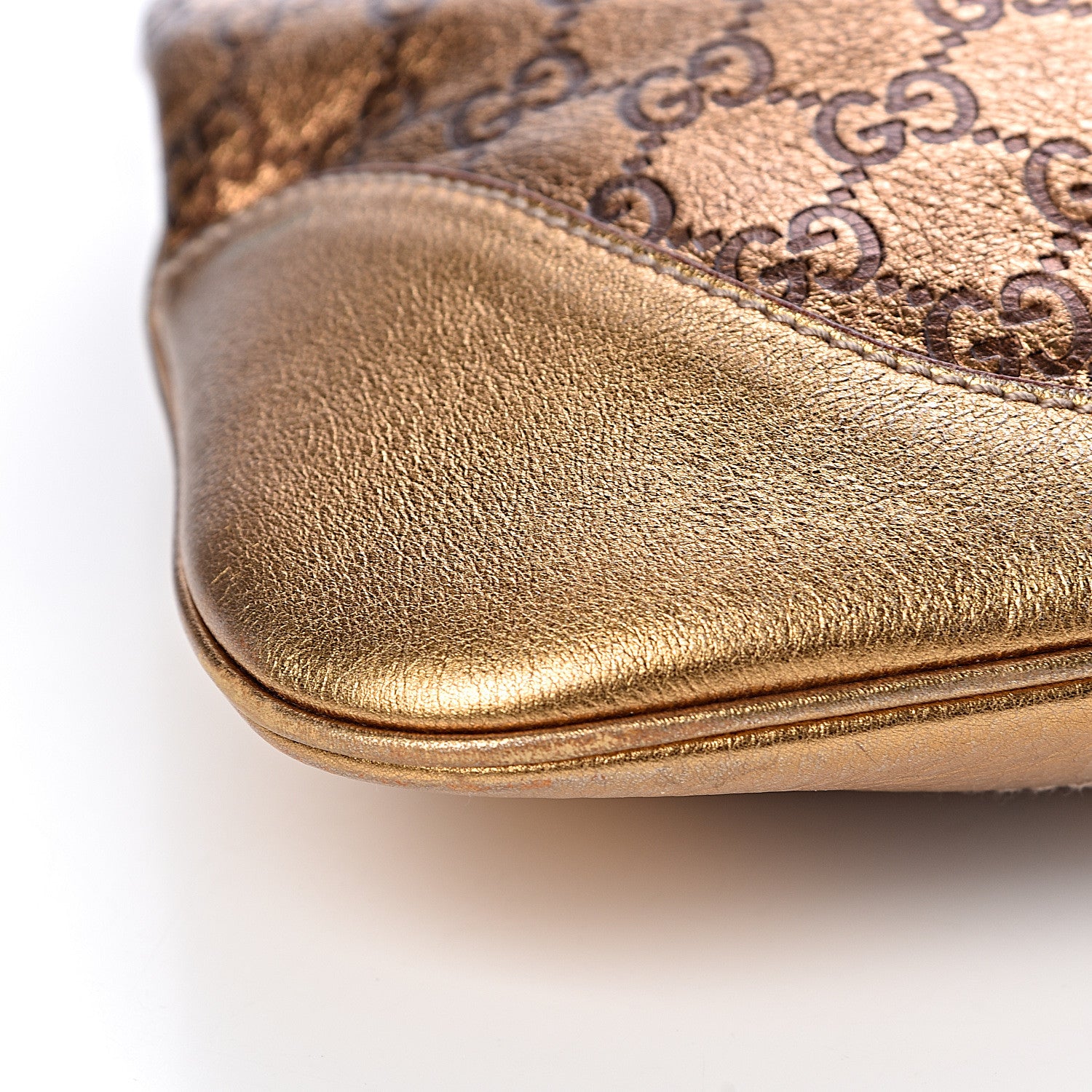 Gucci Metallic Guccissima Jackie O Bouvier Web Hobo 9 of 14