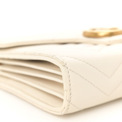 Gucci Calfskin Matelasse GG Marmont Chain Wallet Mystic White 9 of 11