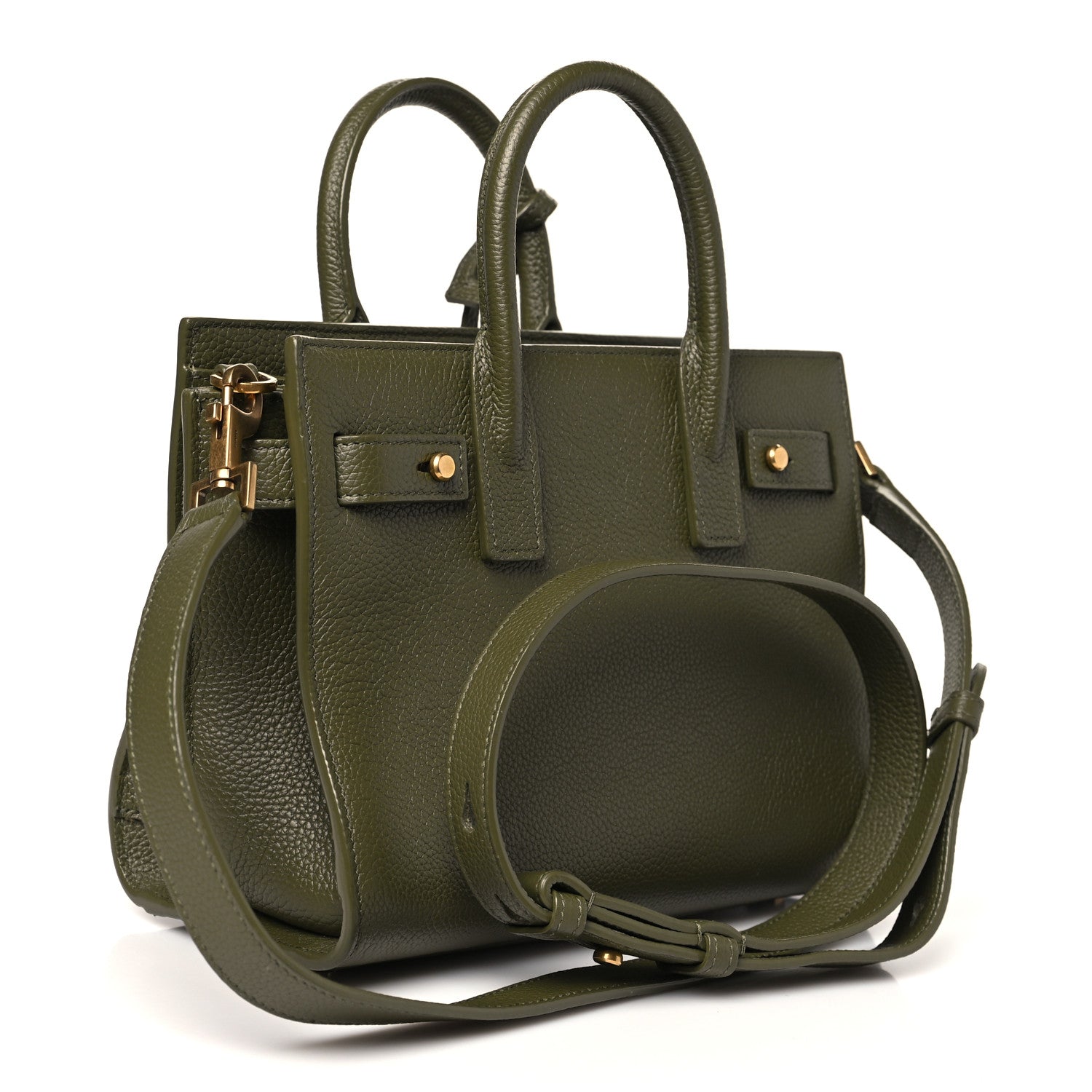 Saint Laurent Grained Calfskin Nano Supple Sac De Jour Loden Green 3 of 10