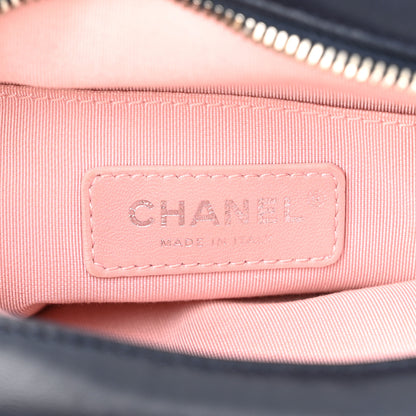 Chanel Lambskin Tweed Trim Vertical Camera Case Navy 6 of 10