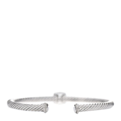 David Yurman Sterling Silver 18K Yellow Gold Smoky Quartz 4mm Noblesse Cable Bracelet 3 of 4