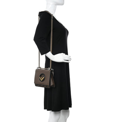 Fendi Vitello Century F is Fendi Bi-Color FF 1974 Embossed Small Kan I Shoulder Bag Maya Black 2 of 10