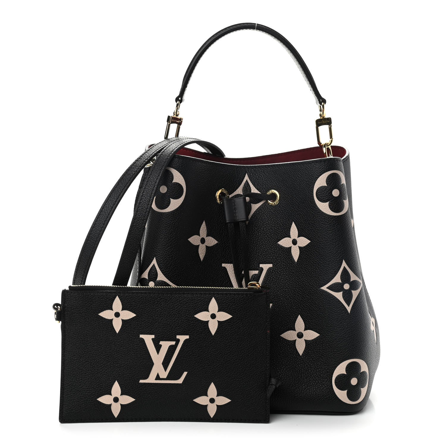 Louis Vuitton Empreinte Monogram Giant Neonoe MM Black Beige 1 of 9