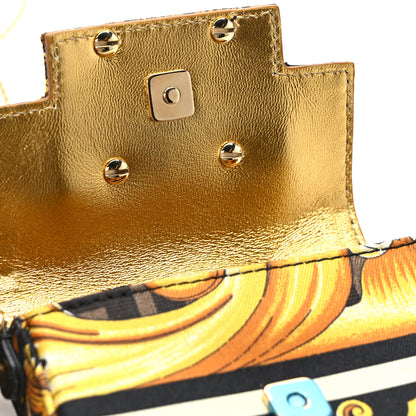Fendi X VERSACE Silk Fendace FF Baroque Nano Brooch Baguette Charm Black Gold 10 of 12