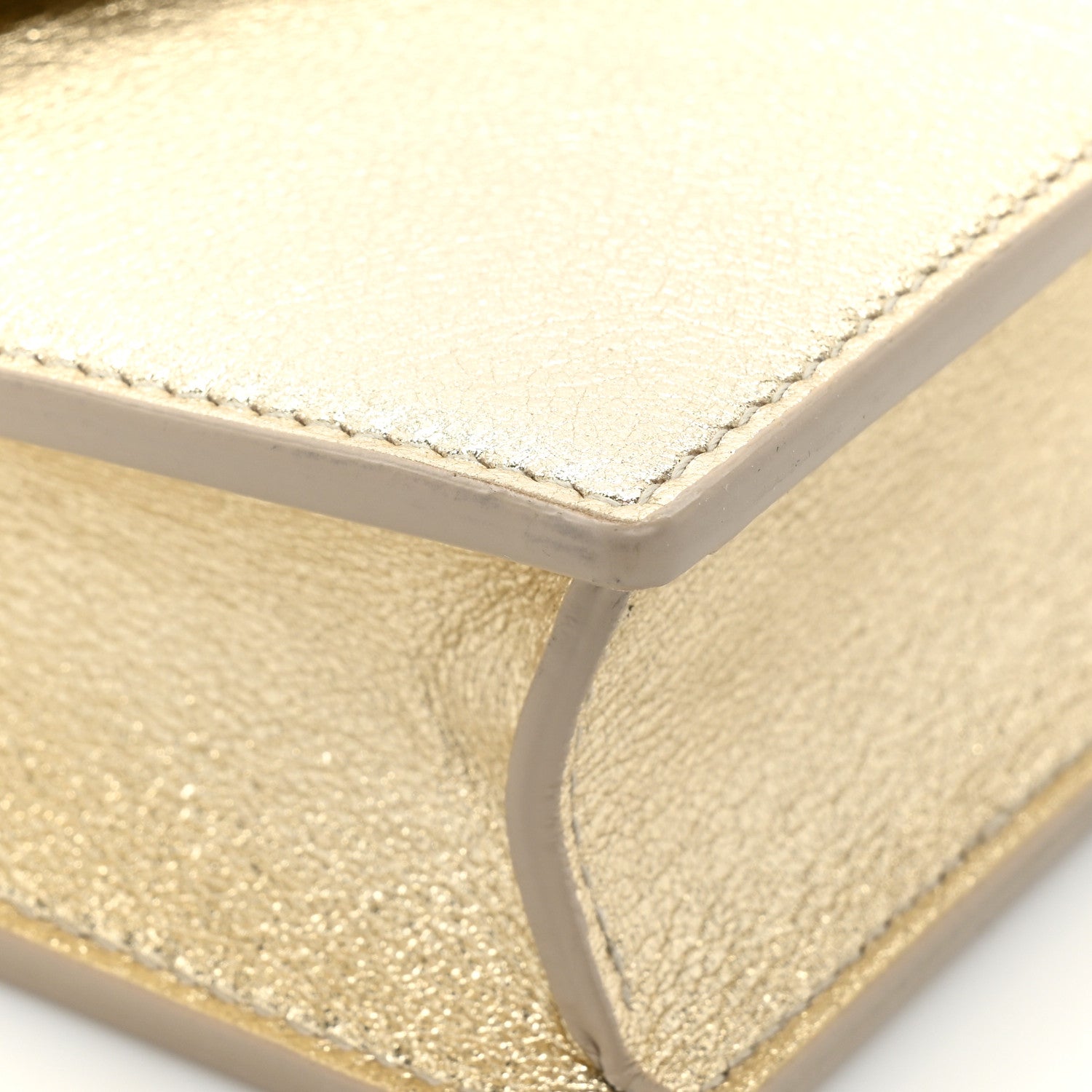 Saint Laurent Metallic Calfskin Monogram Envelope Chain Wallet Gold 13 of 16