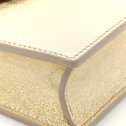 Saint Laurent Metallic Calfskin Monogram Envelope Chain Wallet Gold 13 of 16