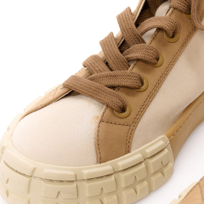 Prada Gabardine Triangle Logo Bi-Color Wheel High Top 35mm Sneakers 38.5 Corda Kaki 9 of 10