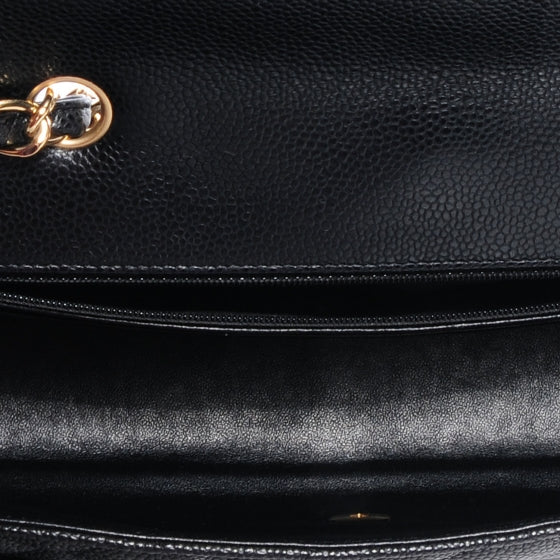 Caviar Jumbo Single Flap Black