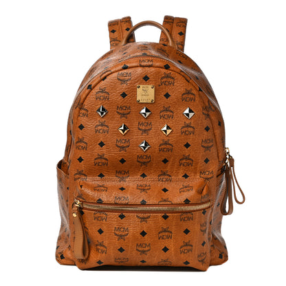 MCM Visetos Medium Sprinkle Stud Stark Backpack Cognac 1 of 25
