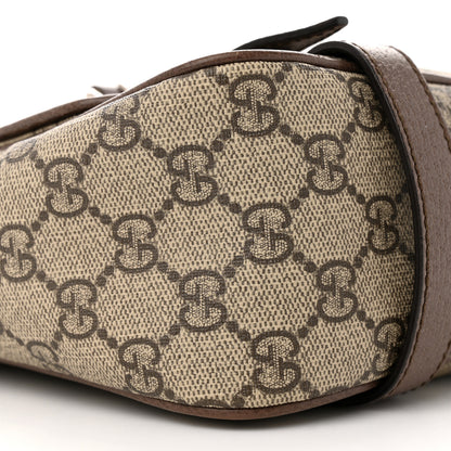Gucci GG Supreme Monogram Textured Dollar Calfskin Retro Interlocking G Flap Messenger Bag Beige Ebony New Acero 9 of 11