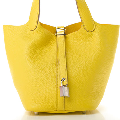 Hermes Taurillon Clemence Picotin Lock 18 PM Lime 8 of 12