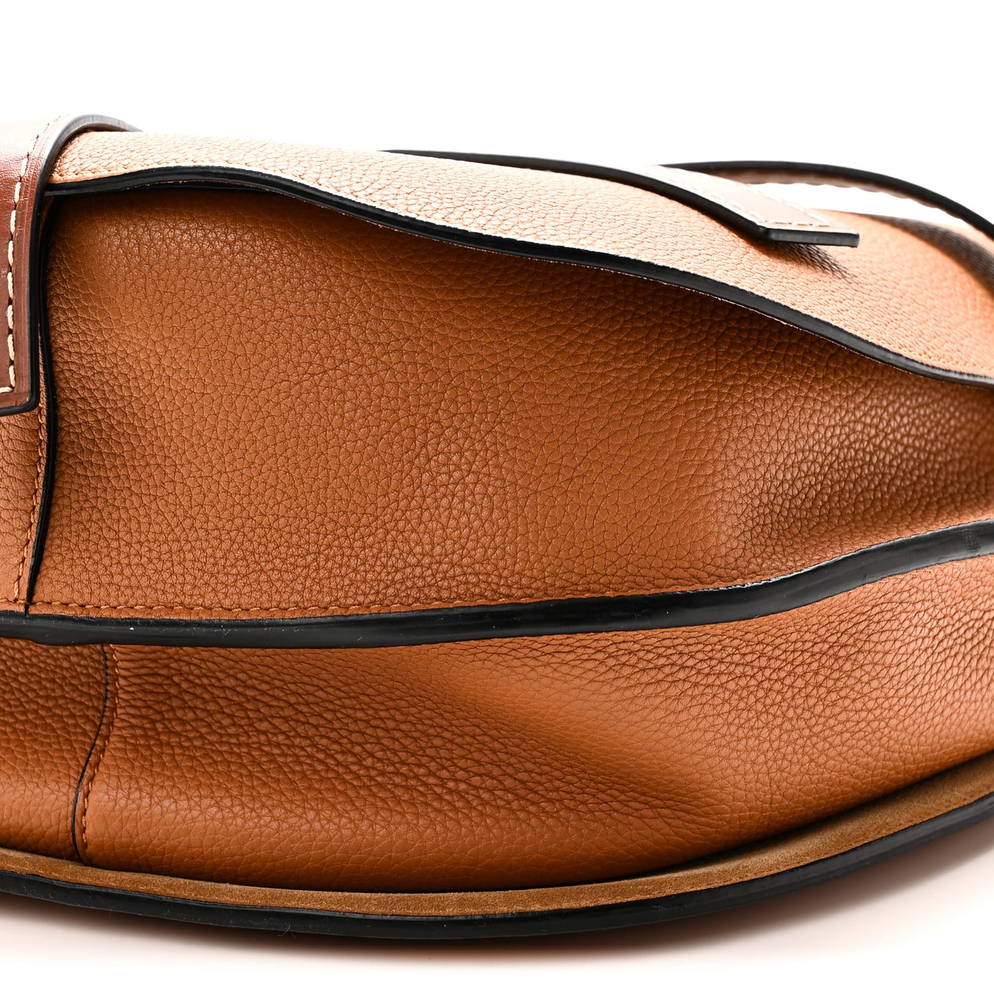 Grained Calfskin Large Gate Bag Caramel Pecan