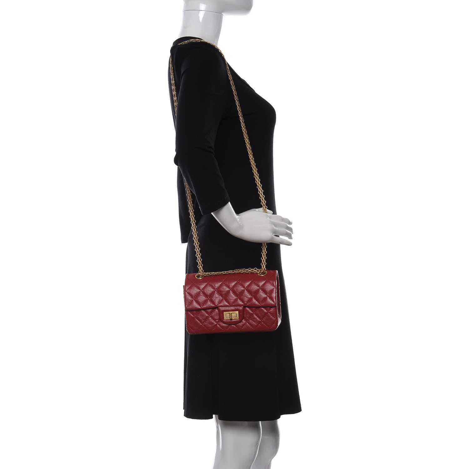 Chanel Aged Calfskin Quilted 2.55 Reissue Mini Flap Red 2 of 10
