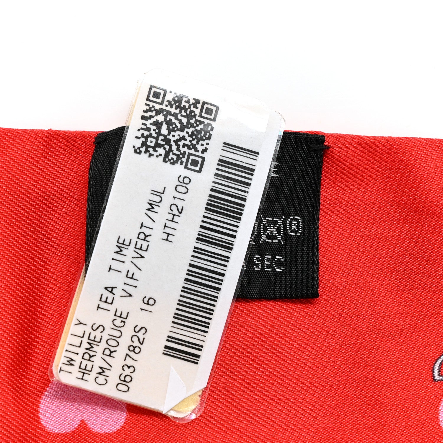 Hermes Silk Tea Time Twilly Rouge Vif Vert Multicolor 3 of 4