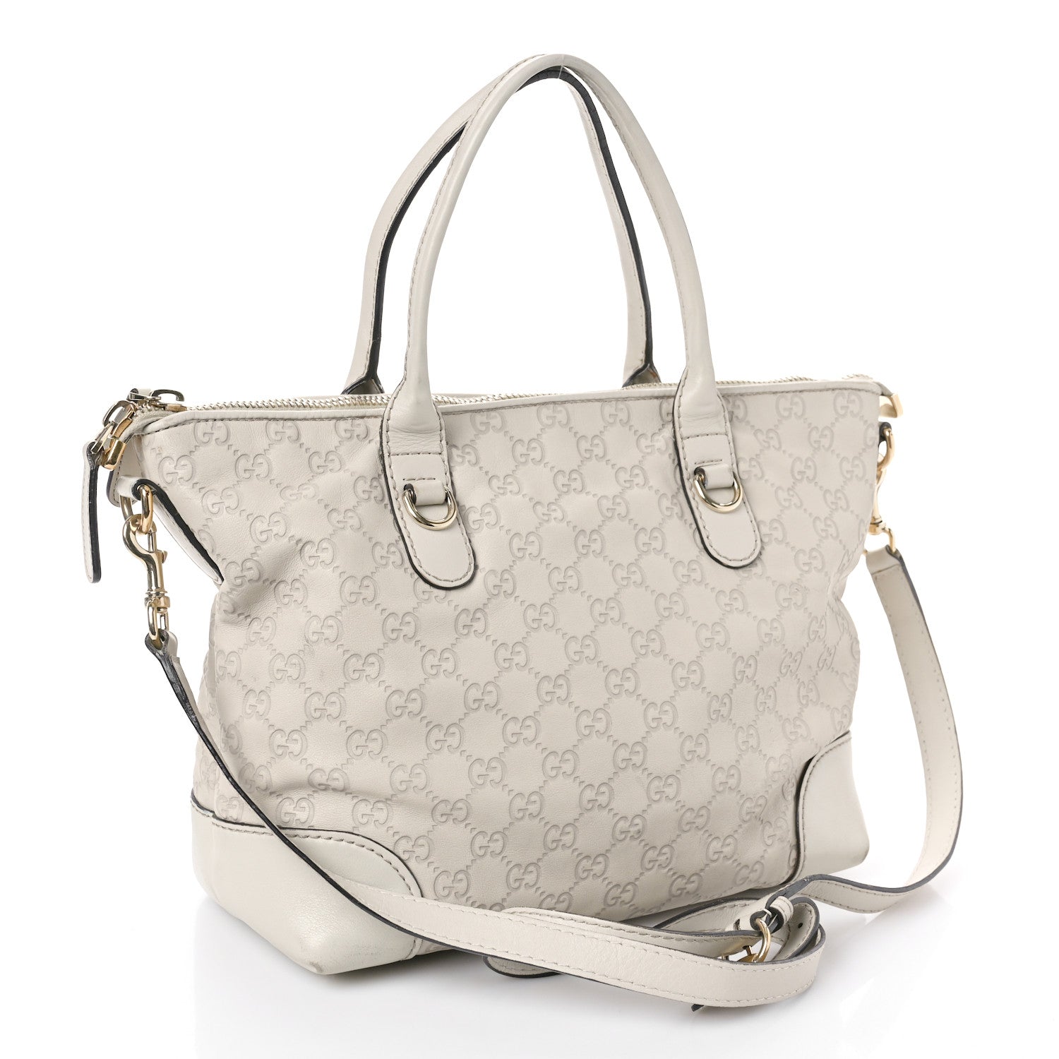 Gucci Guccissima Heart Bit Charm Top Handle Tote Off Off White 3 of 15