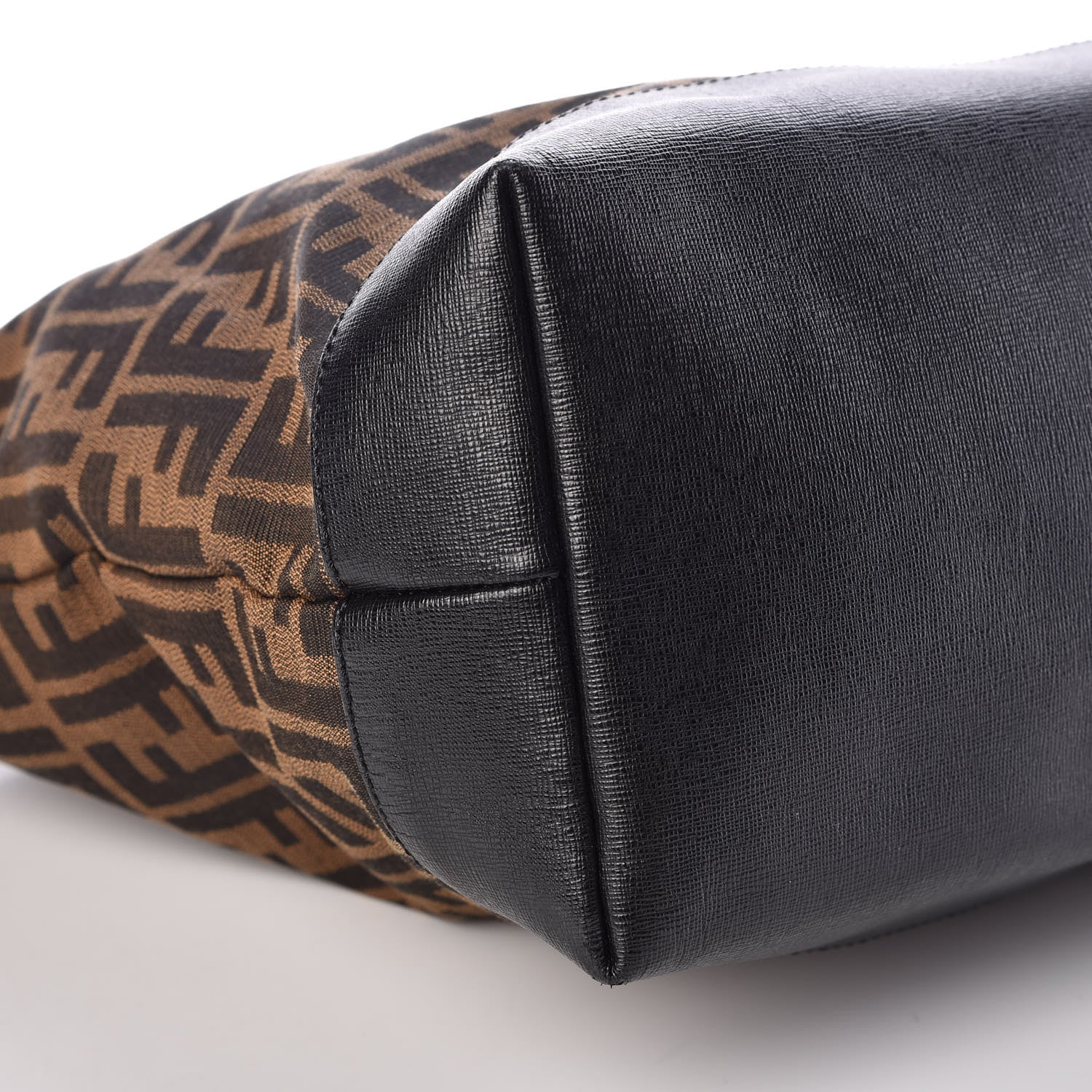 Fendi Zucca Vitello Elite Medium Roll Tote Tobacco Black 5 of 12