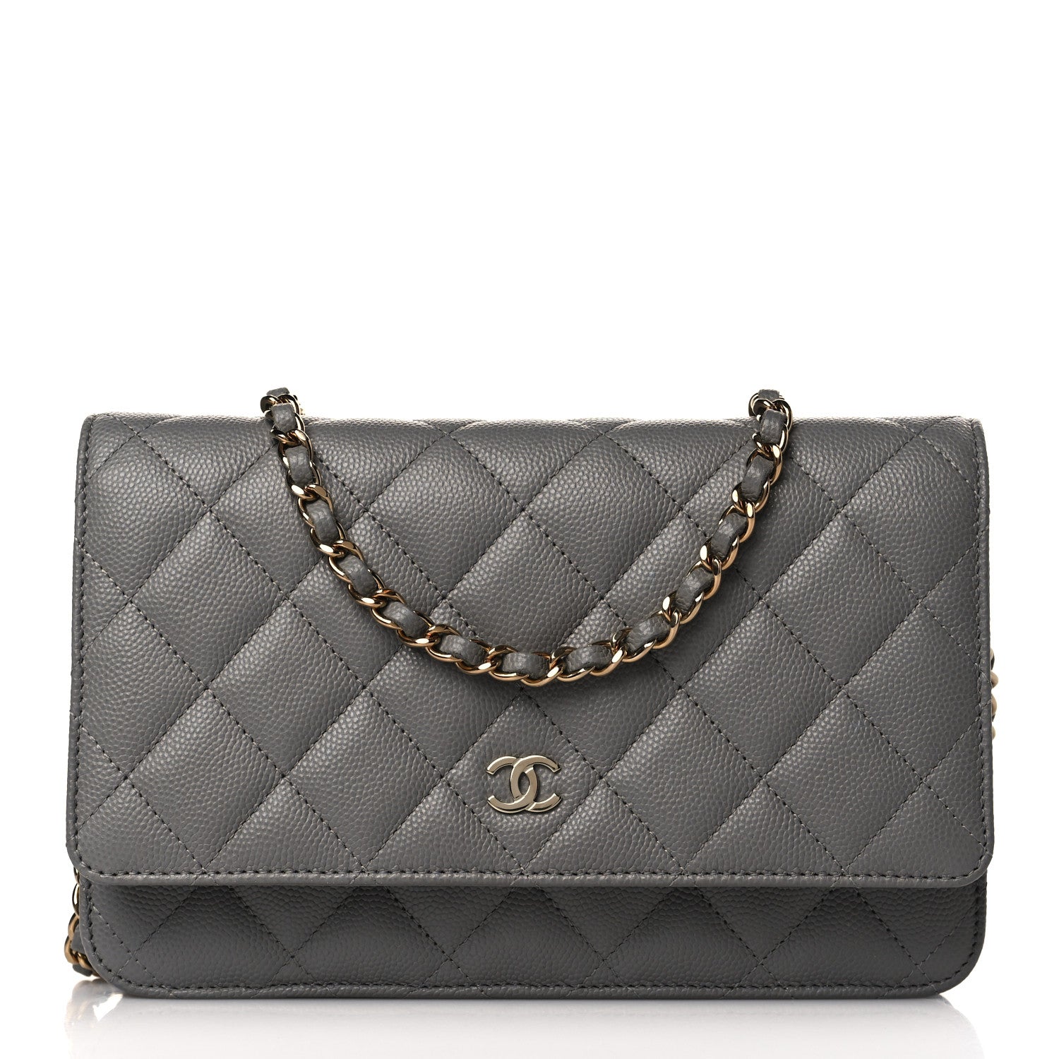 Chanel Caviar Quilted Wallet On Chain WOC Grey 1 of 11