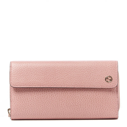 Gucci Dollar Calfskin Interlocking G Continental Wallet Soft Pink 1 of 8
