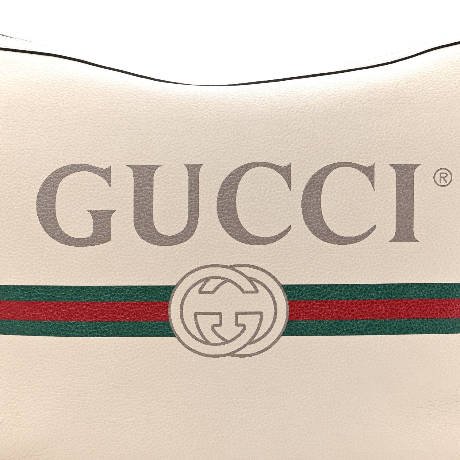 Gucci Grained Calfskin Logo Half Moon Hobo White 8 of 10