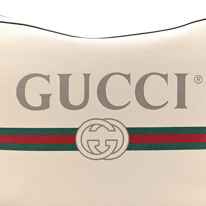 Gucci Grained Calfskin Logo Half Moon Hobo White 8 of 10