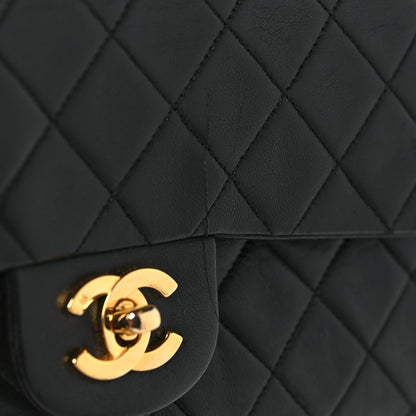Chanel Lambskin Quilted Medium Double Flap Black 12 of 12