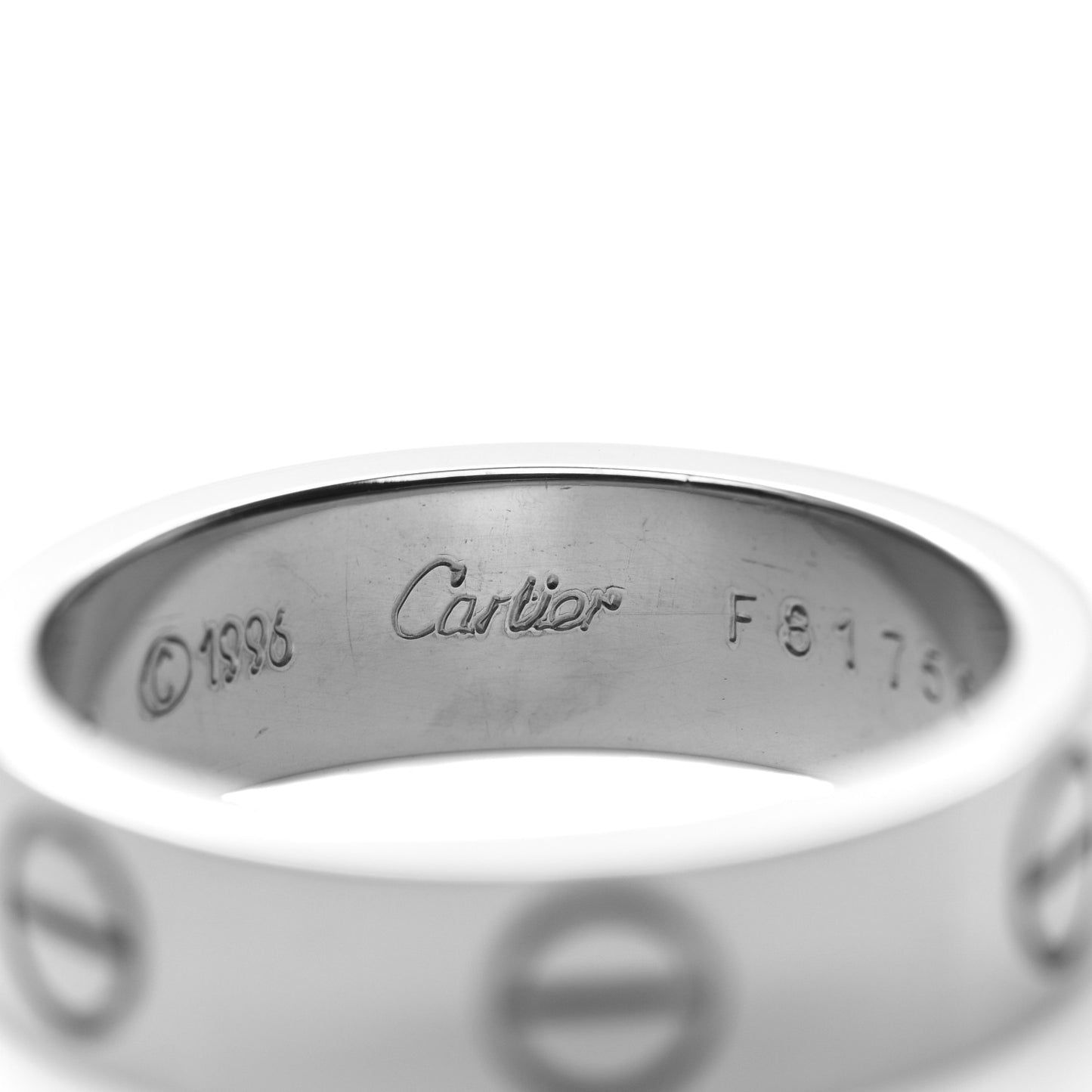 18K White Gold 5.5mm LOVE Ring 54 6.75