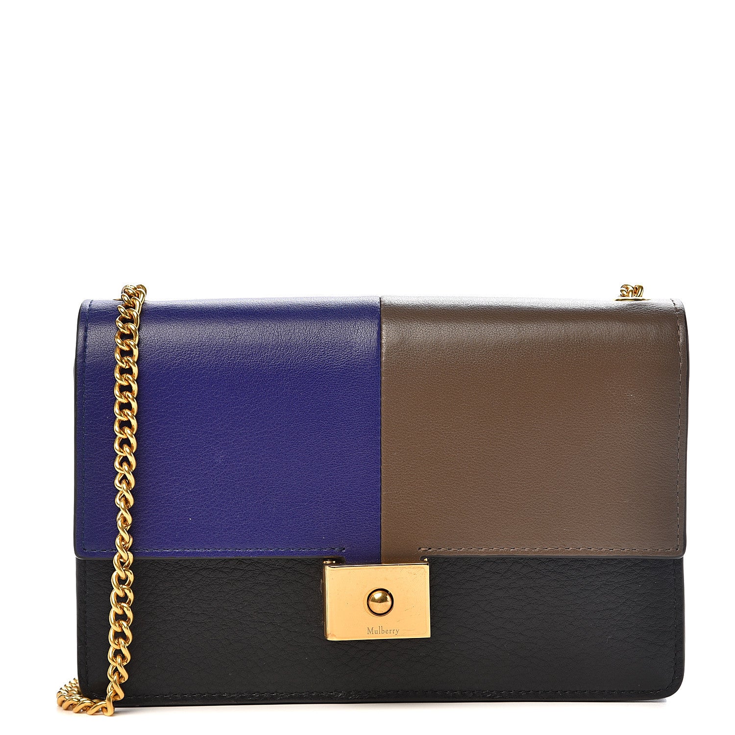 Mulberry Smooth Calfskin Cheyne Clutch Indigo Clay Black 1 of 12