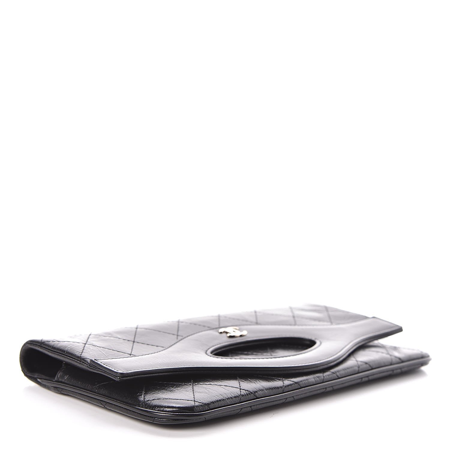 Chanel Shiny Crumpled Calfskin Small 31 Pouch Black 4 of 8
