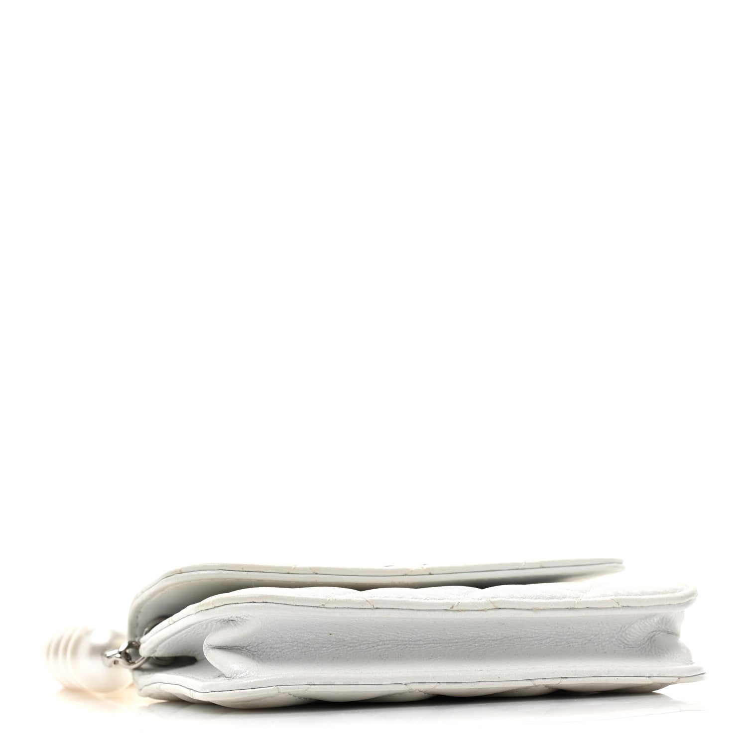 Chanel Calfskin Quilted Maxi Pearls Clutch With Chain White 4 of 14