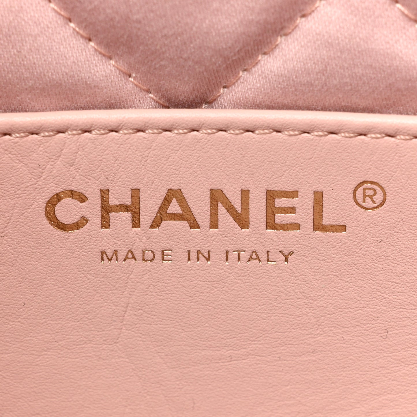 Shiny Calfskin Quilted Mini Chanel 22 Rose Clair