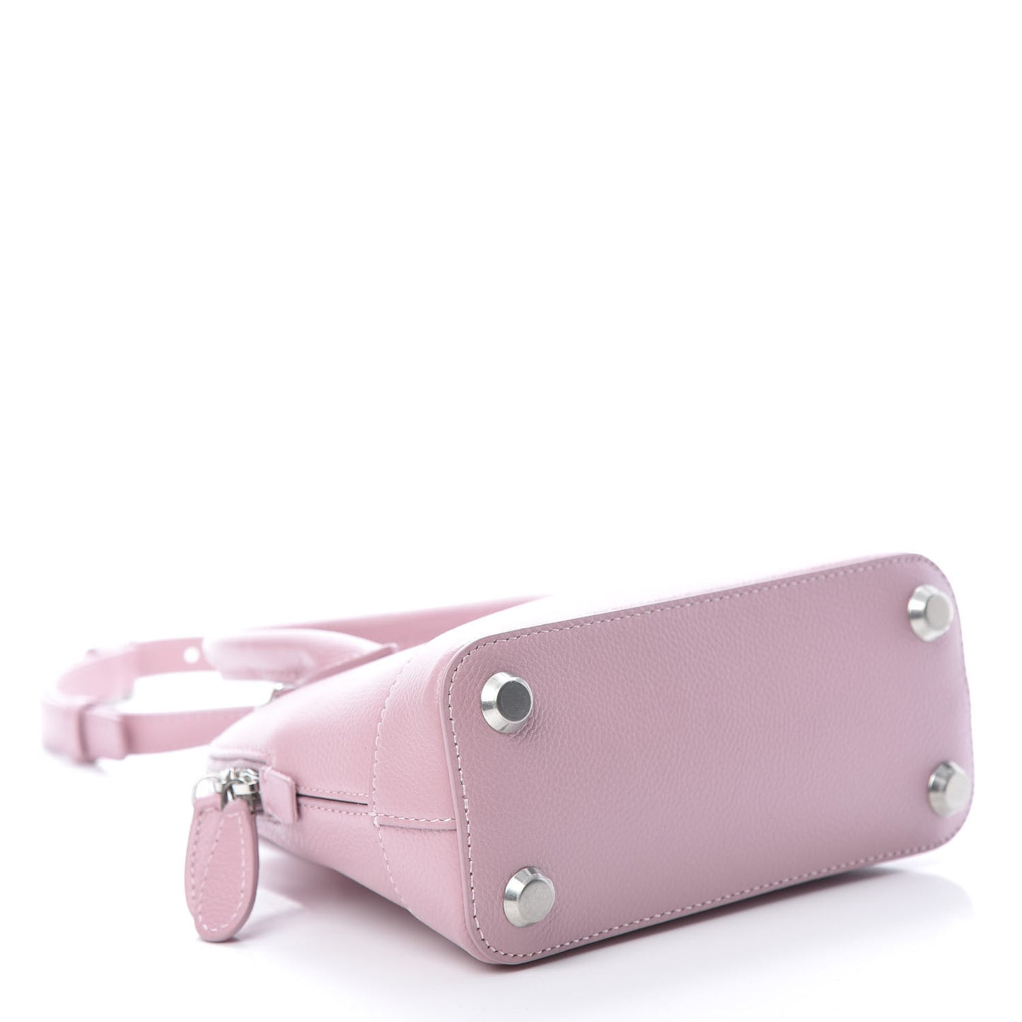 Grained Calfskin XXS Ville Top Handle Bag Pink White