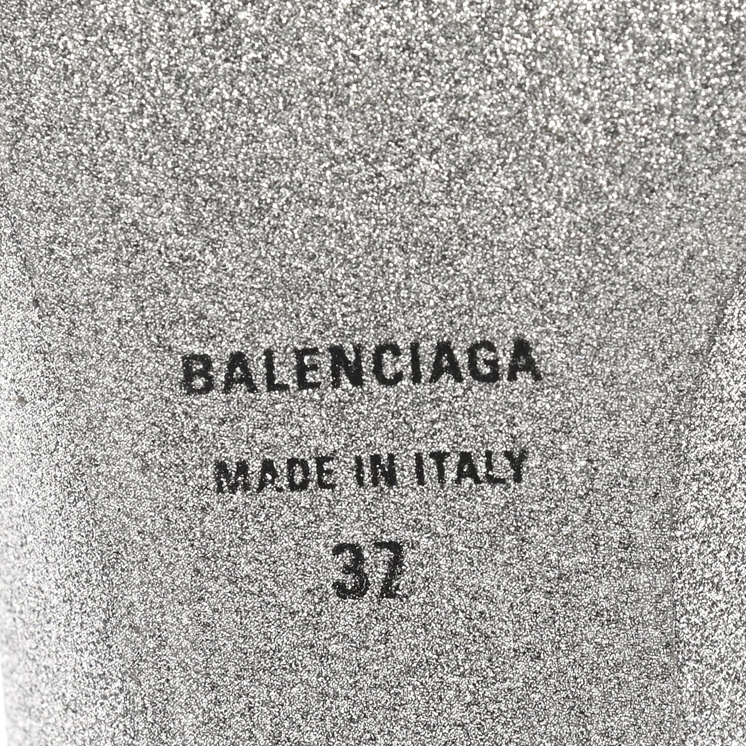 Balenciaga Glitter Calfskin Pointed Toe Knife 40mm Mules 37 Silver Black 6 of 9