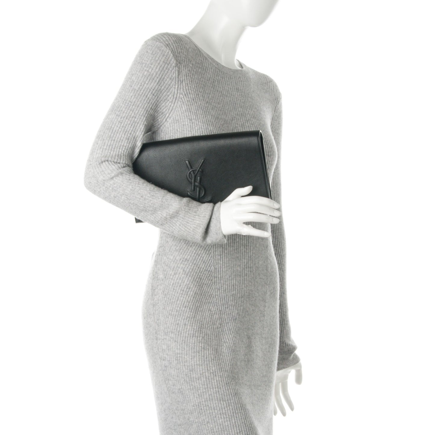 Calfskin Monogram Large Belle De Jour Clutch Black