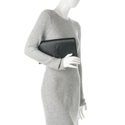 Saint Laurent Calfskin Monogram Large Belle De Jour Clutch Black 2 of 7