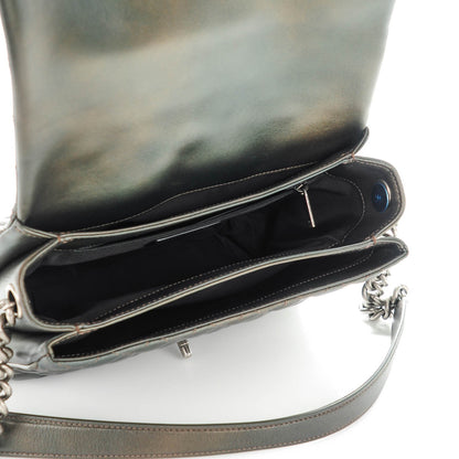 Chanel Metallic Goatskin Quilted Medium Rock In Rome Flap Charcoal 6 of 8