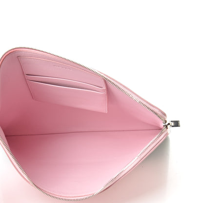 Celine Lambskin Bi-Color Solo Clutch Pouch Pale Pink Espresso 5 of 8